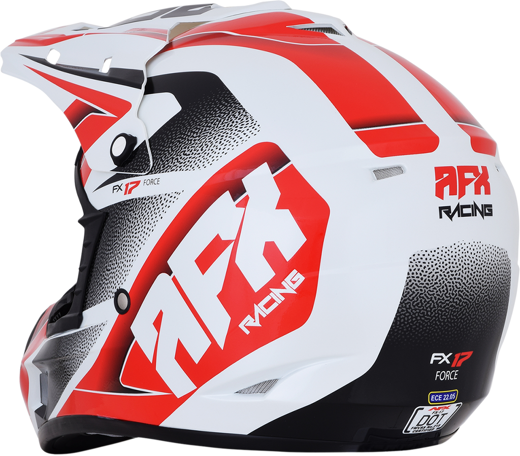 AFX FX-17 Helmet - Force - Pearl White/Red - Medium 0110-5245
