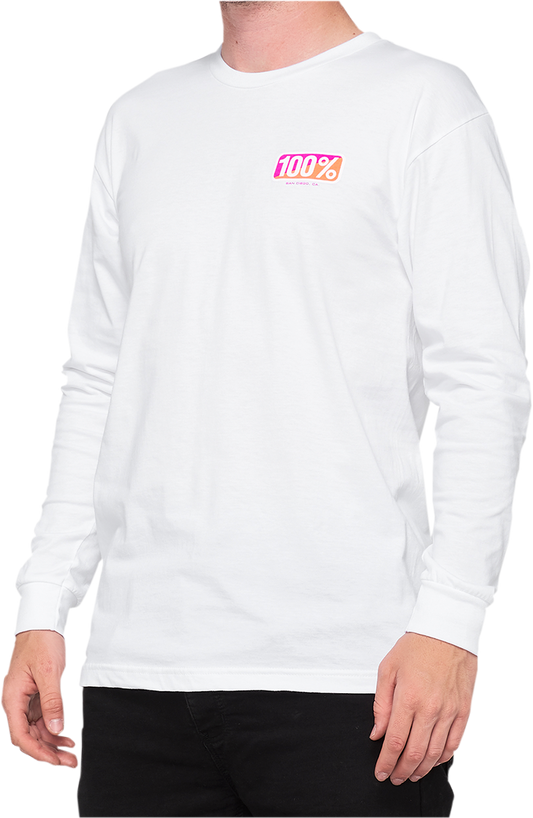 100% Retro Long-Sleeve T-Shirt - White - Small 32129-000-10