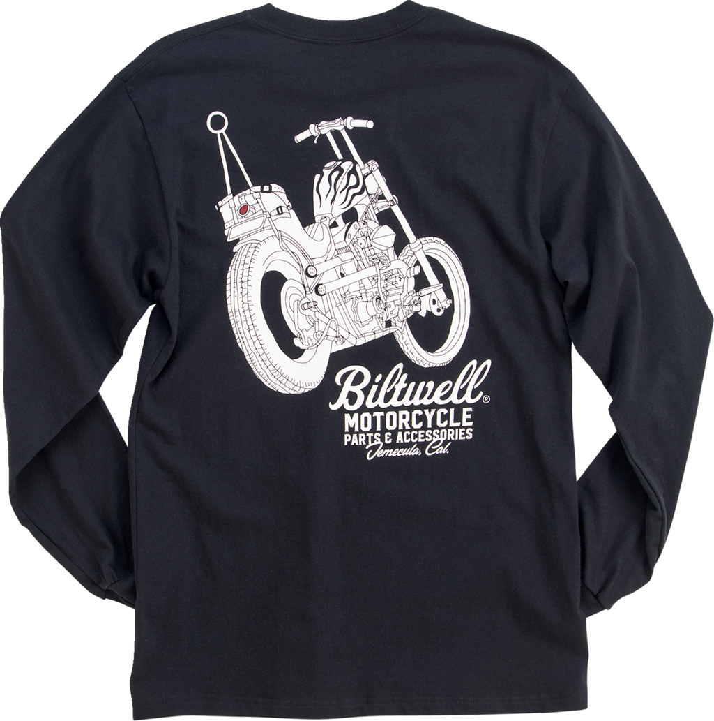 BILTWELL Chopper Long-Sleeve T-Shirt - Black - Small 8104-080-002