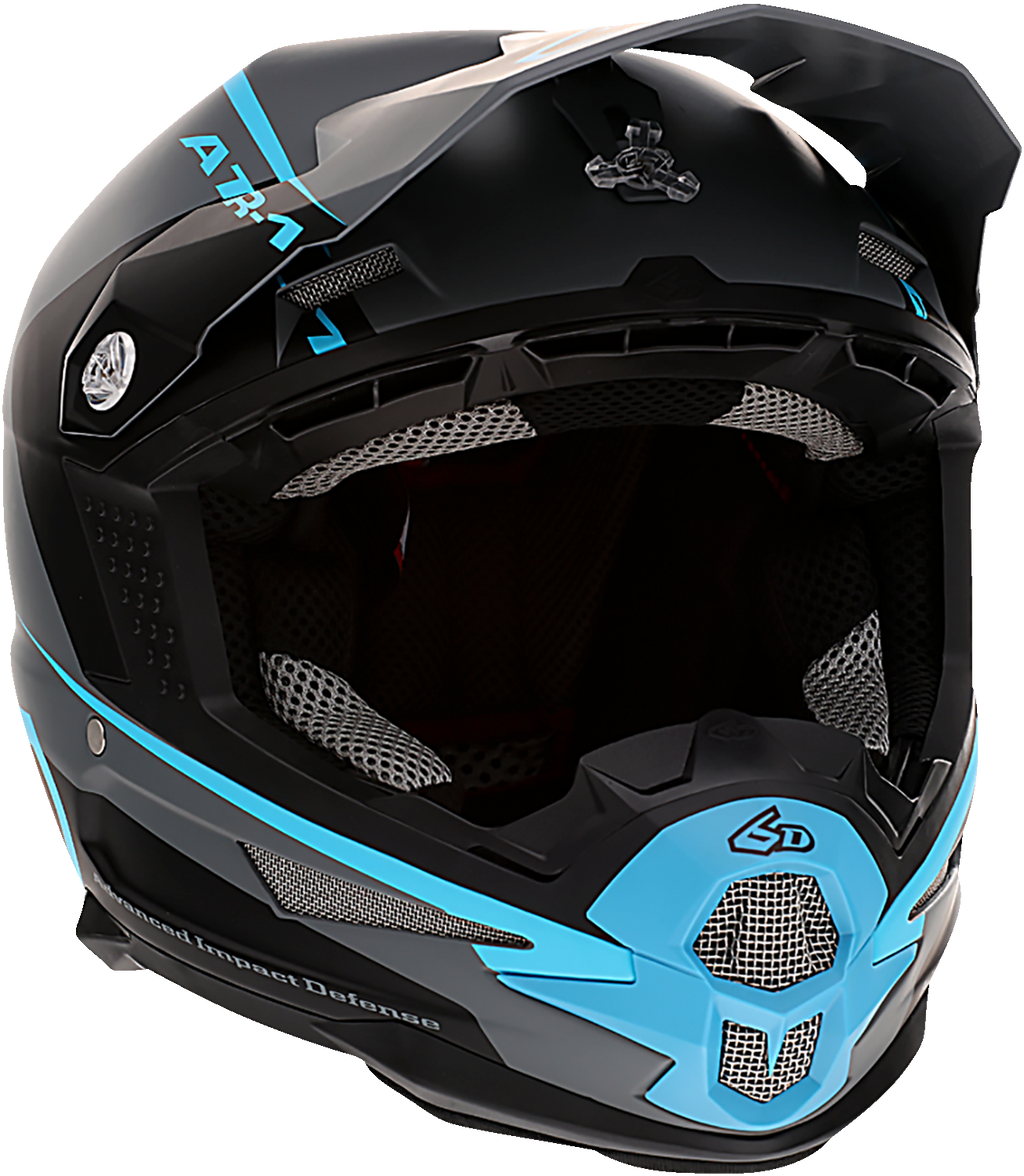 6D ATR-1 Helmet - Stealth - Cyan - Medium 10-4626