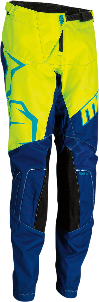 MOOSE RACING Youth Qualifier Pants - Navy/Yellow/Teal - 18 2903-1971