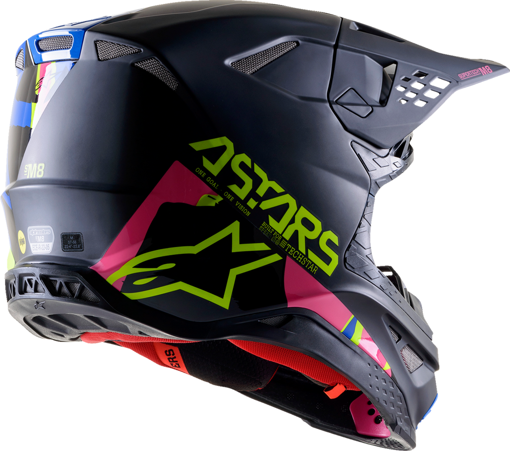 ALPINESTARS Supertech M8 Helmet - Echo - MIPS® - Black/Blue/Yellow/Pink - XL 8302621-1759-XL