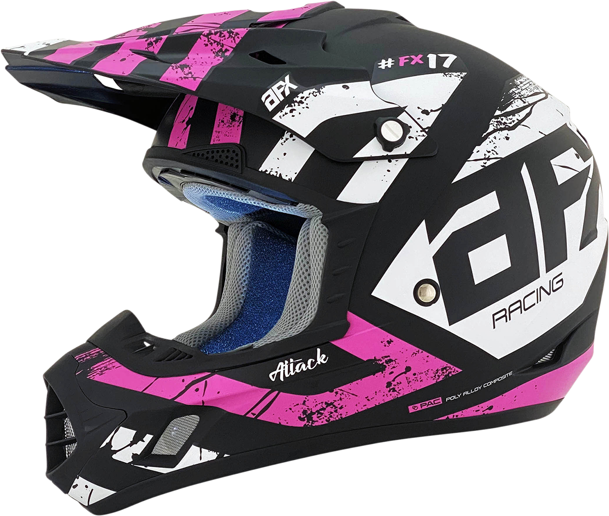 AFX FX-17 Helmet - Attack - Matte Black/Fuchsia - Small 0110-7167