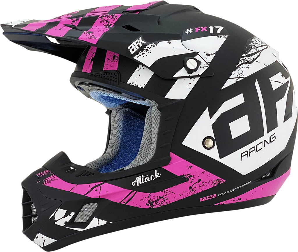 AFX FX-17 Helmet - Attack - Matte Black/Fuchsia - XL 0110-7170
