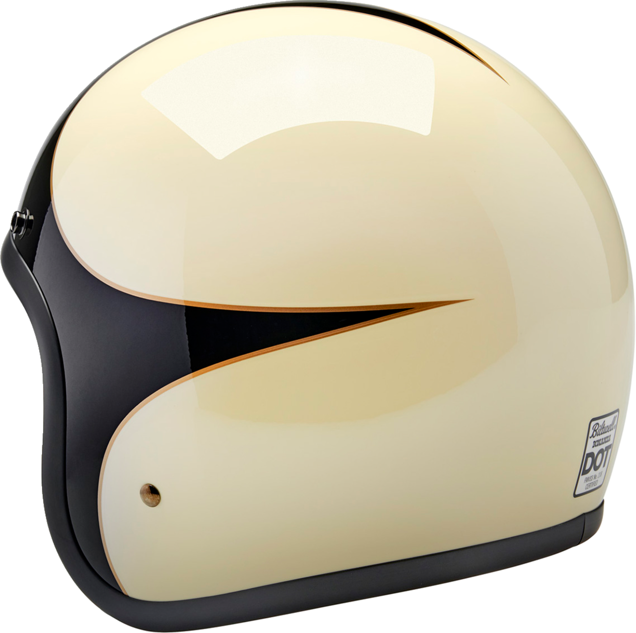 BILTWELL Bonanza Helmet - Gloss Vintage White/Black Scallop - Medium 1001-559-203