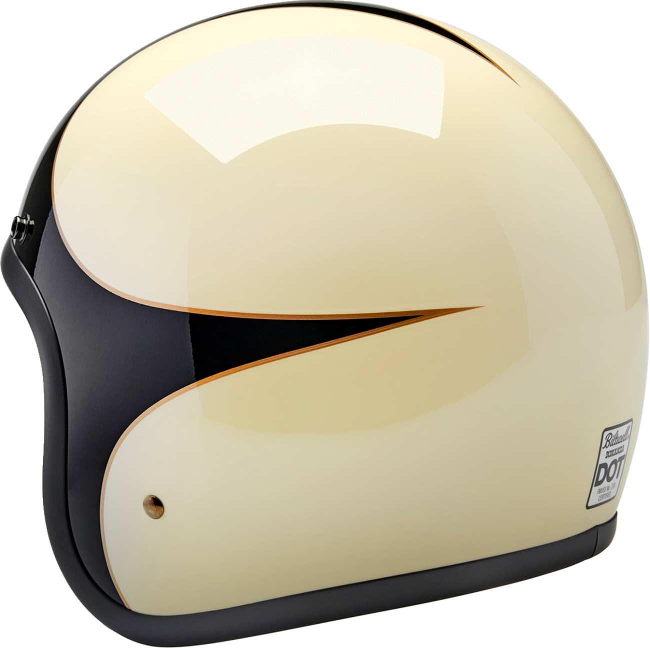 BILTWELL Bonanza Helmet - Gloss Vintage White/Black Scallop - Small 1001-559-202