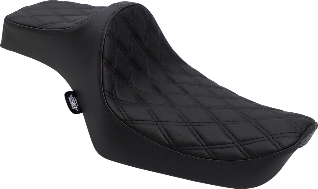 DRAG SPECIALTIES Predator III Seat - Double Diamond - Black Stitching NO RUBBER BUMPERS 0804-0732