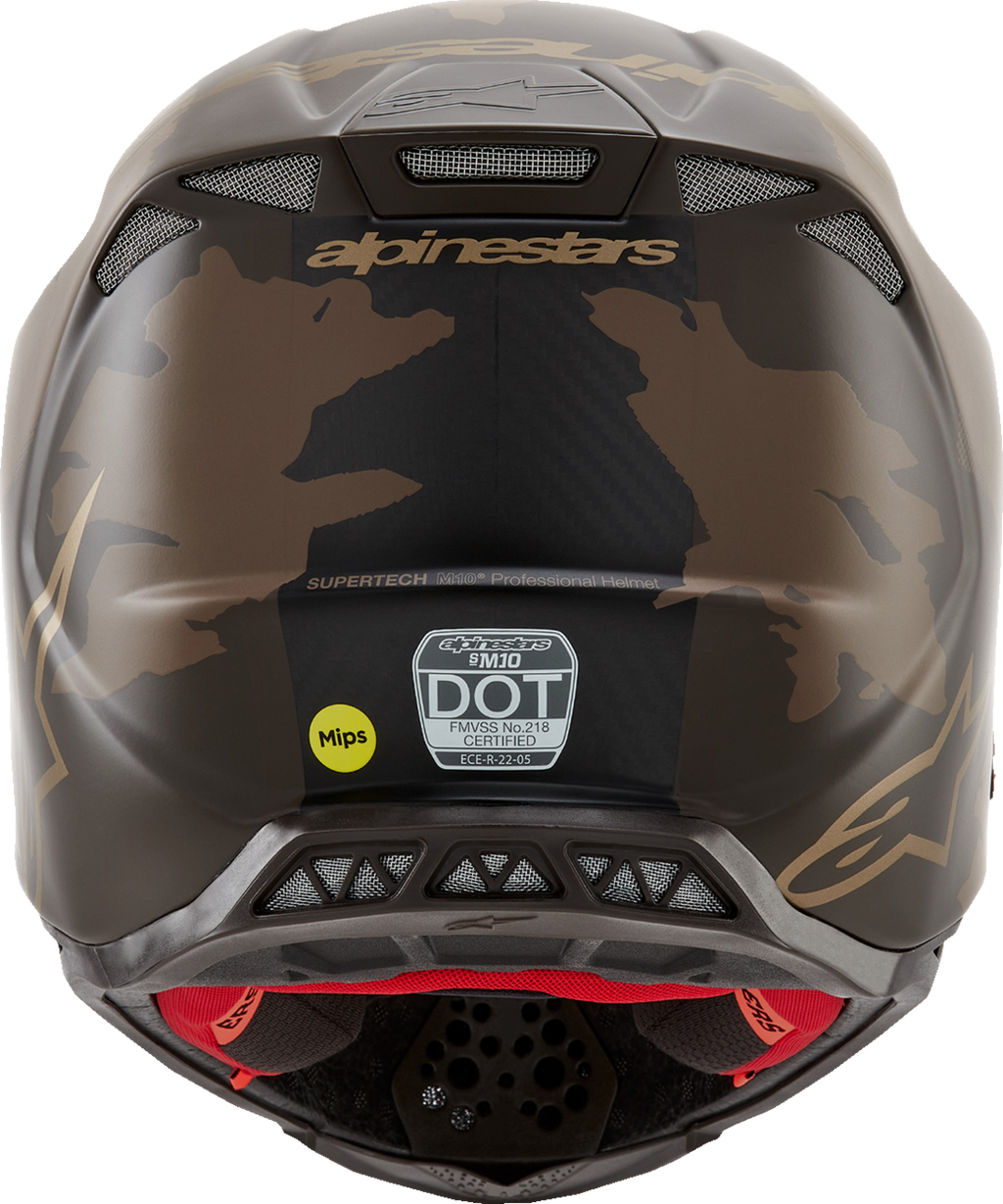 ALPINESTARS Supertech M10 Helmet - Squad - MIPS® - Dark Brown/Gold - Medium 8302823-839-MD