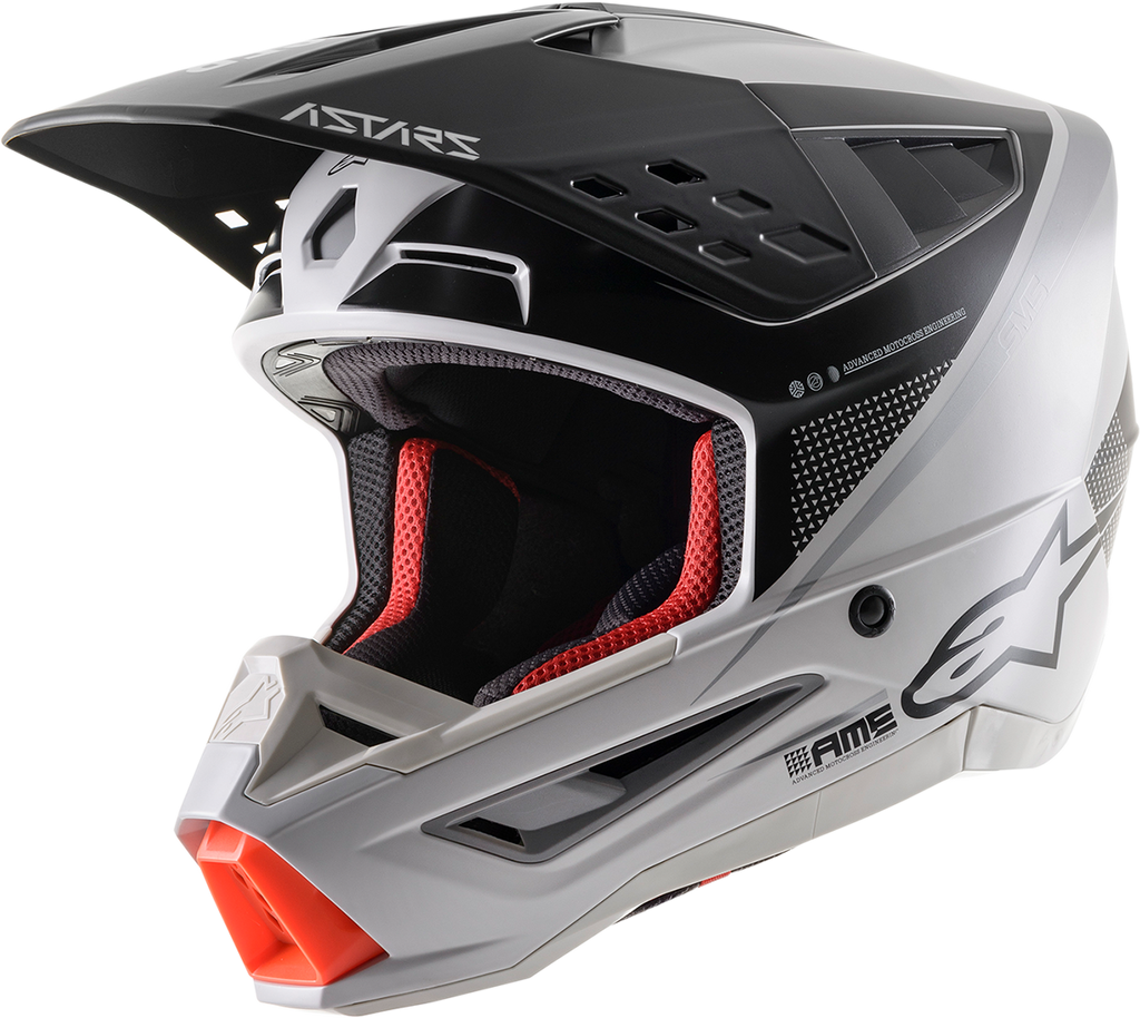 ALPINESTARS S-M5 Rayon Helmet Matte Light Grey/Blk/Slvr Xs 8304121-928-XS