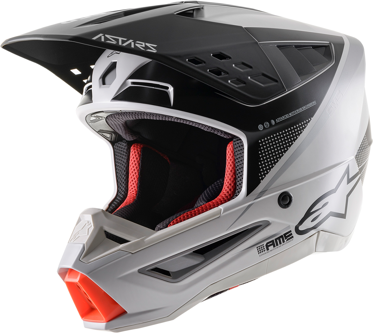 ALPINESTARS S-M5 Rayon Helmet Matte Light Grey/Blk/Slvr Xs 8304121-928-XS