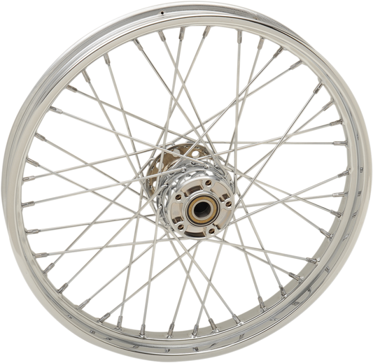 DRAG SPECIALTIES Front Wheel - Single Disc/No ABS - Chrome - 21"x2.15" - '07-'17 Softails 64417