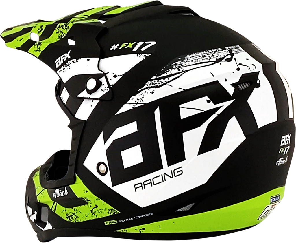AFX FX-17 Helmet - Attack - Matte Black/Green - 2XL 0110-7183