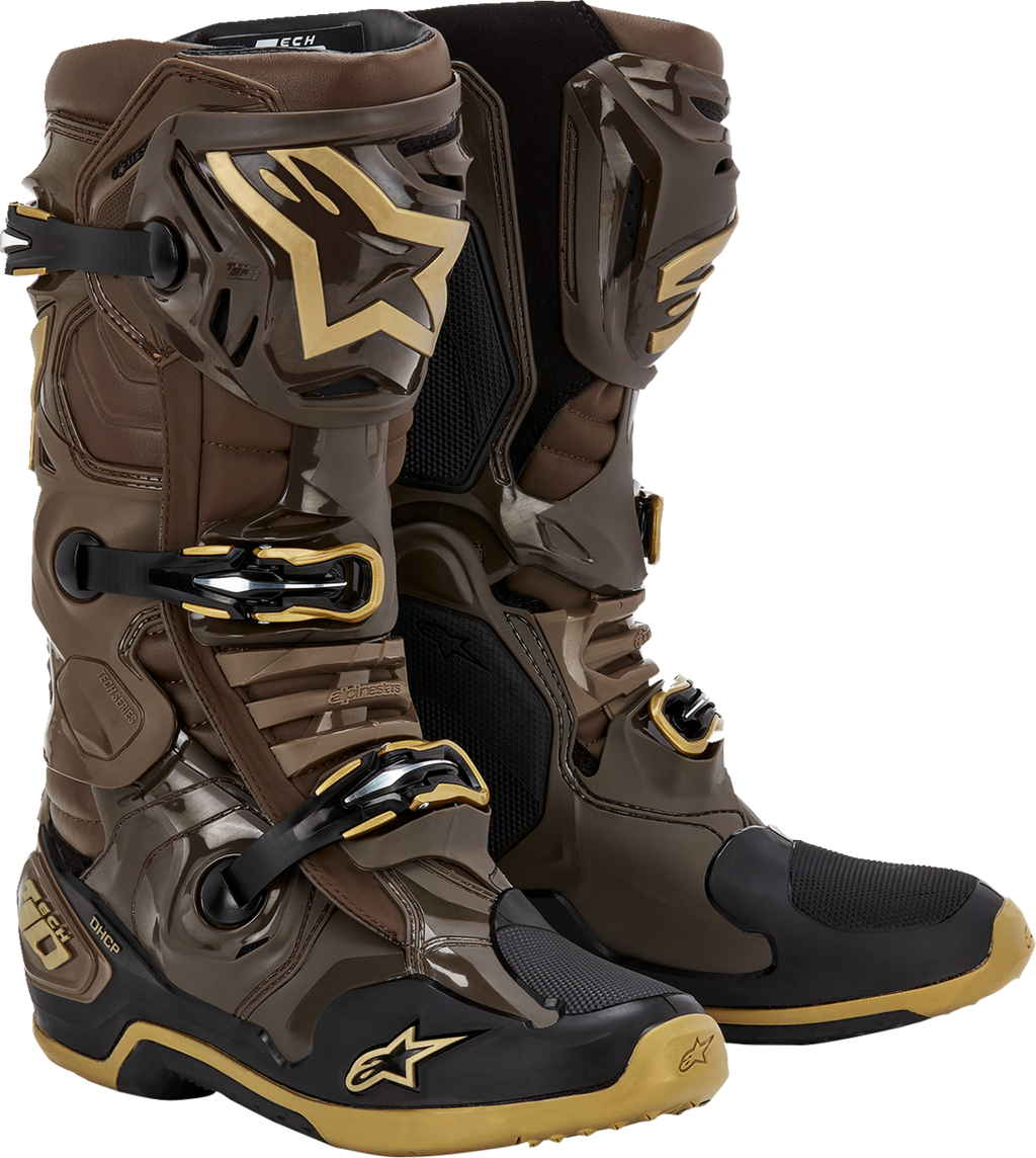 ALPINESTARS Limited Edition Squad '23 Tech 10 Boots - Brown/Gold - US 8 2010020-839-8