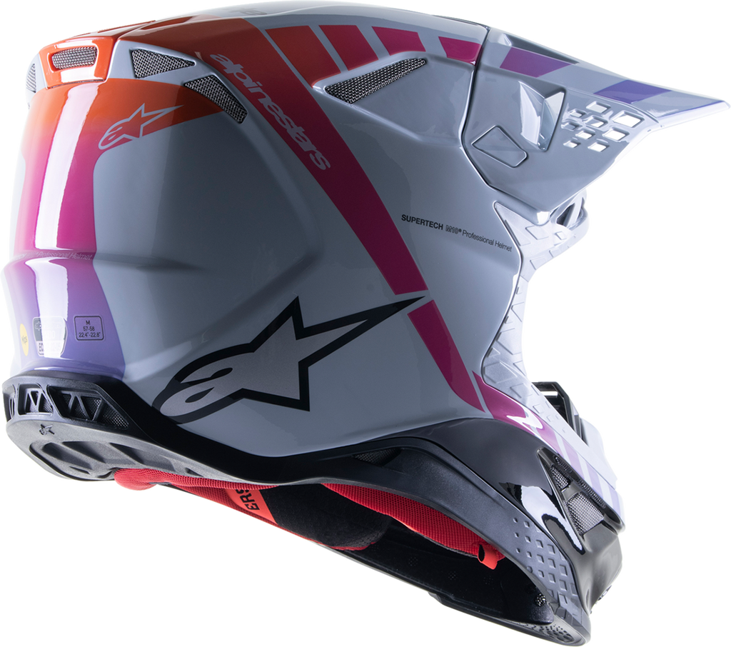 ALPINESTARS Supertech M10 Helmet - Daytona - MIPS® - Haze Gray/Orange Fluo/Rhodamine - XL 8302423-9243-XL