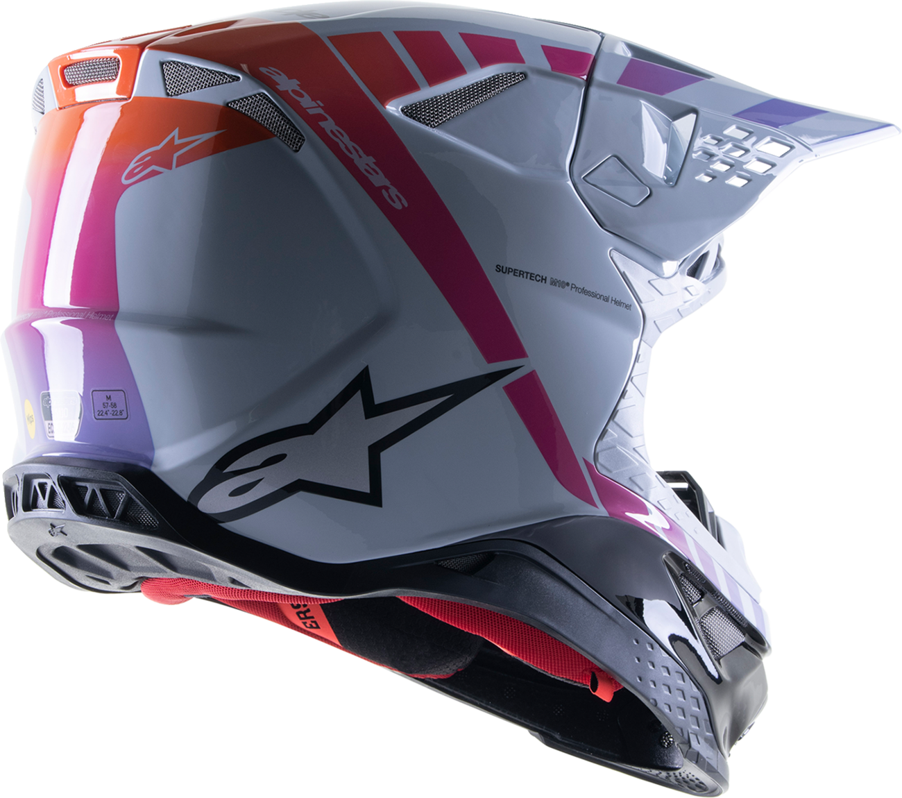 ALPINESTARS Supertech M10 Helmet - Daytona - MIPS® - Haze Gray/Orange Fluo/Rhodamine - XL 8302423-9243-XL
