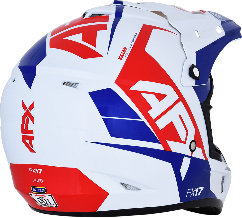 AFX FX-17 Helmet - Aced - Red/White/Blue - 2XL 0110-6483