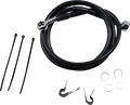 DRAG SPECIALTIES Brake Line - Front - Black - +2" - '99-'07 FXST 640210-2BLK