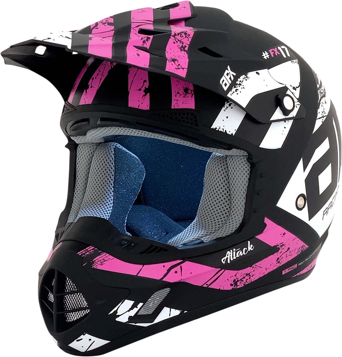 AFX FX-17Y Helmet - Attack - Matte Black/Fuchsia - Small 0111-1411