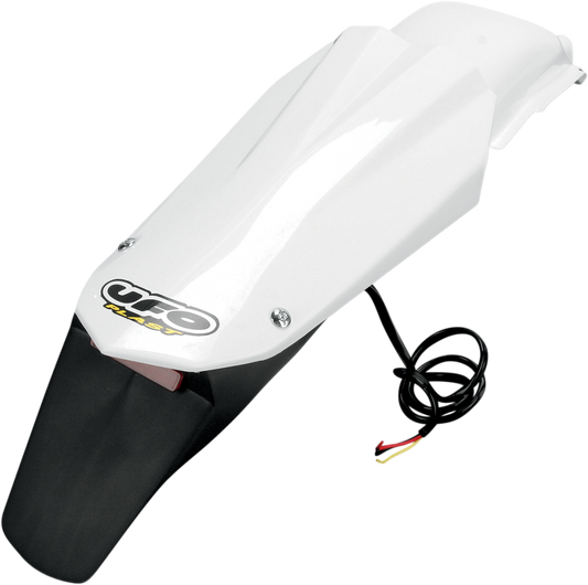 UFO Enduro Rear Fender - W/Light - White HU03314-041