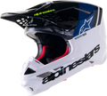 ALPINESTARS Supertech M8 Helmet - Radium 2 - MIPS® - Gloss Blue/White - Medium 8301523-9702-MD