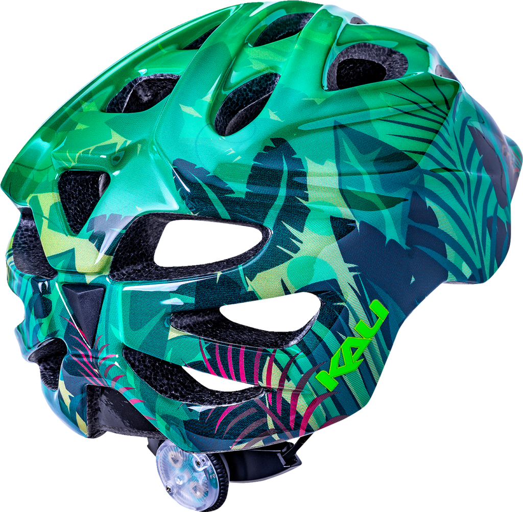 KALI Child Chakra Lighted Helmet - Jungle - Gloss Green - XS 221022214