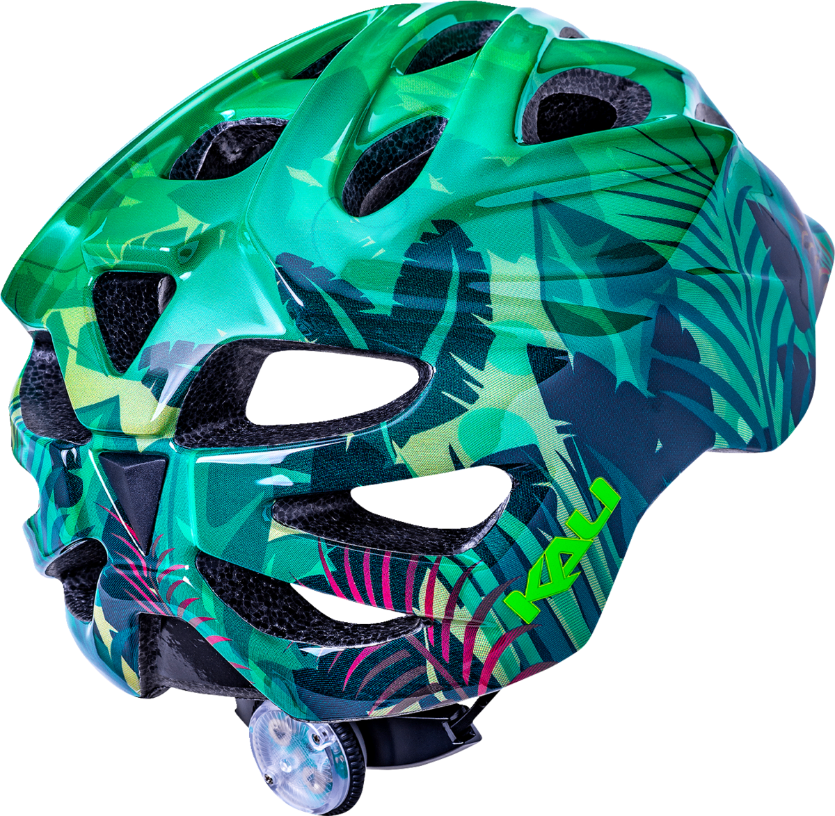 KALI Child Chakra Lighted Helmet - Jungle - Gloss Green - Small 221022215