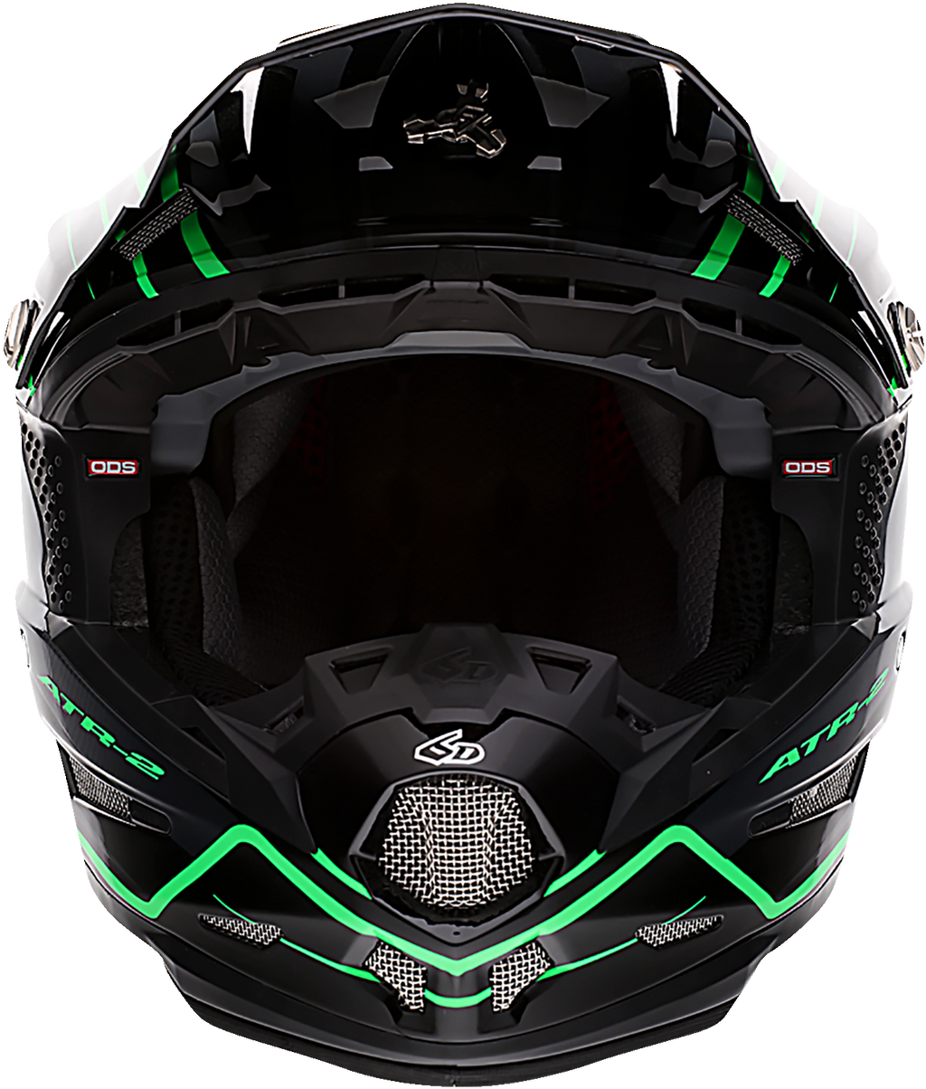 6D ATR-2 Helmet - Phase - Black/Green - Small 12-2845