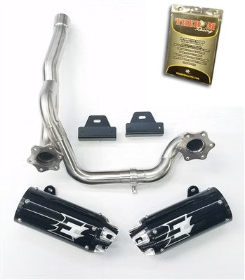 Empire industries can am outlander dual slip on exhaust with the bomb racing tuner