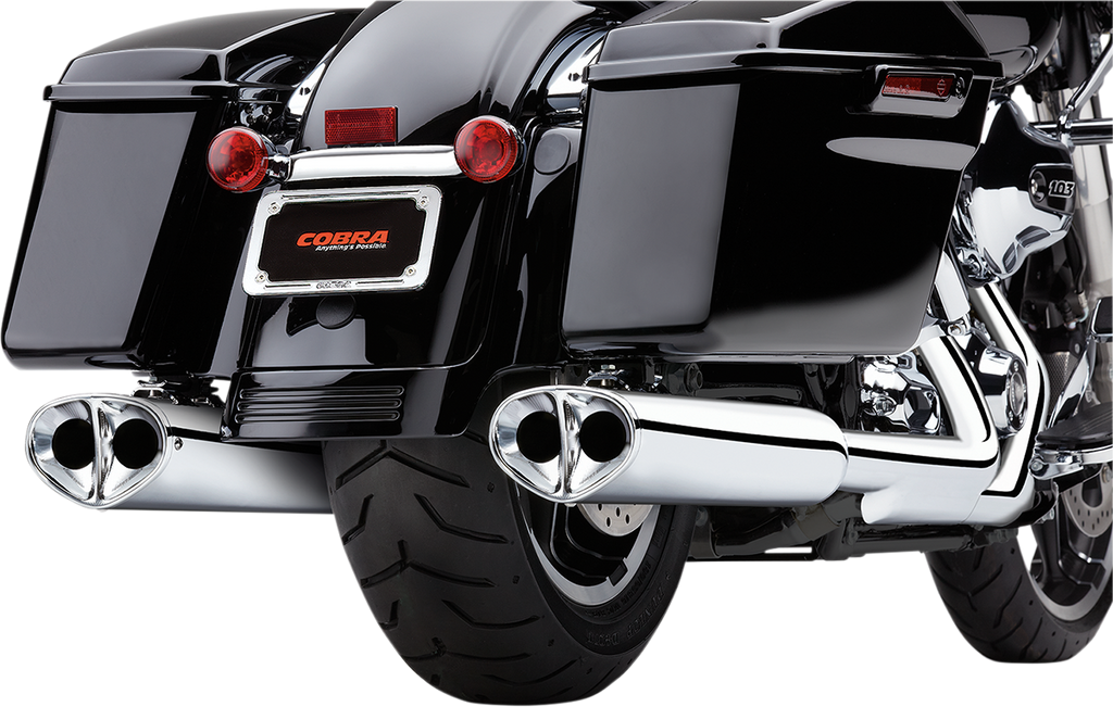 COBRA Tri Oval Mufflers - Chrome - '95-'16 Baggers 6219