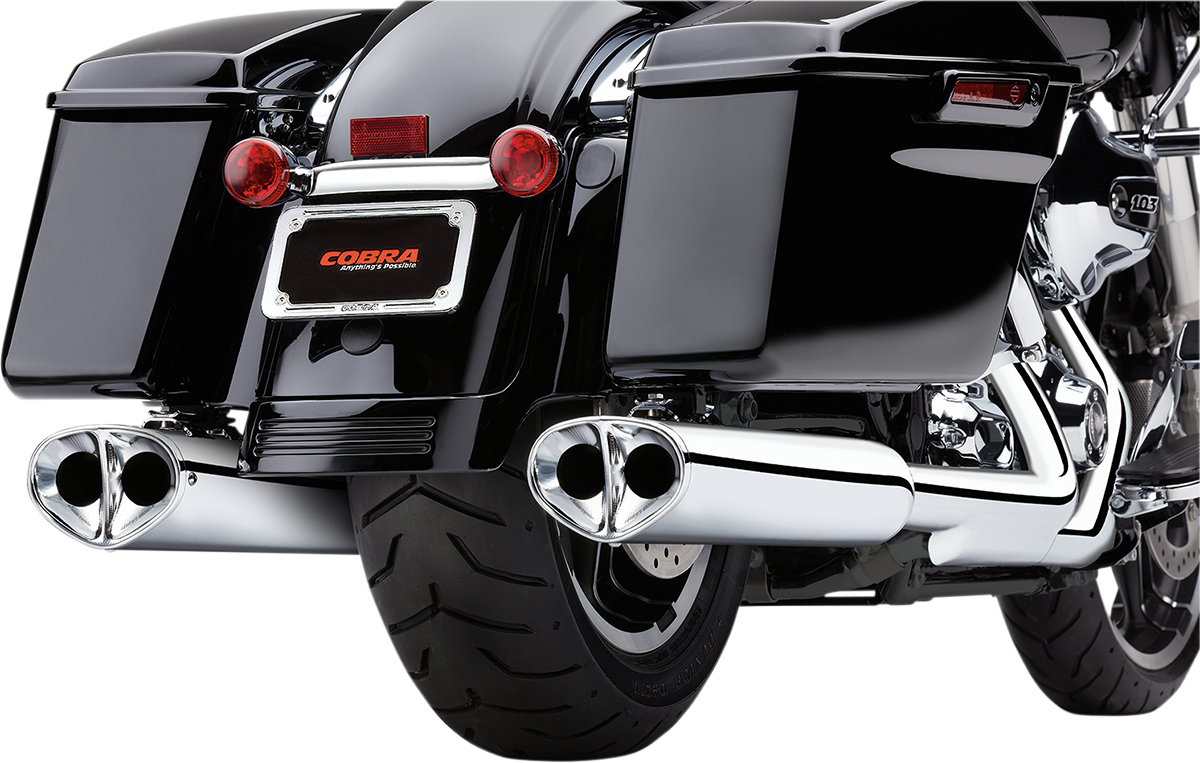COBRA Tri Oval Mufflers - Chrome - '95-'16 Baggers 6219
