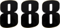 MOOSE RACING Race Number 8 - Black - 6" 80118