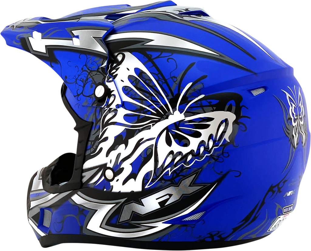 AFX FX-17Y Helmet - Butterfly - Matte Blue - Small 0111-1387