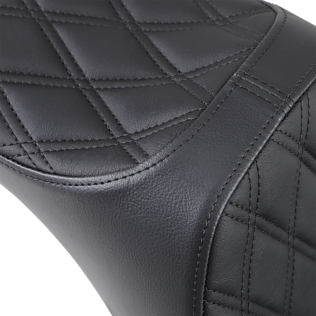 DRAG SPECIALTIES Predator III Seat - Double Diamond - Black Stitching - FL/FX '18-'22 0802-1145