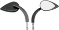 DRAG SPECIALTIES Mirror - Tear Drop - Black - Long Stem 0640-0689