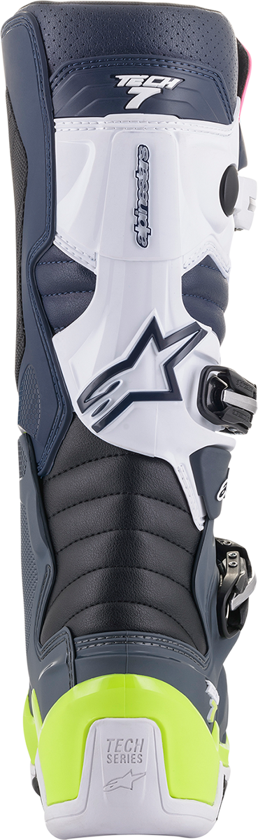 ALPINESTARS Tech 7 Boots Dark Grey/ Dark Blue/Pink Fluo Sz 12 2012014-9076-12
