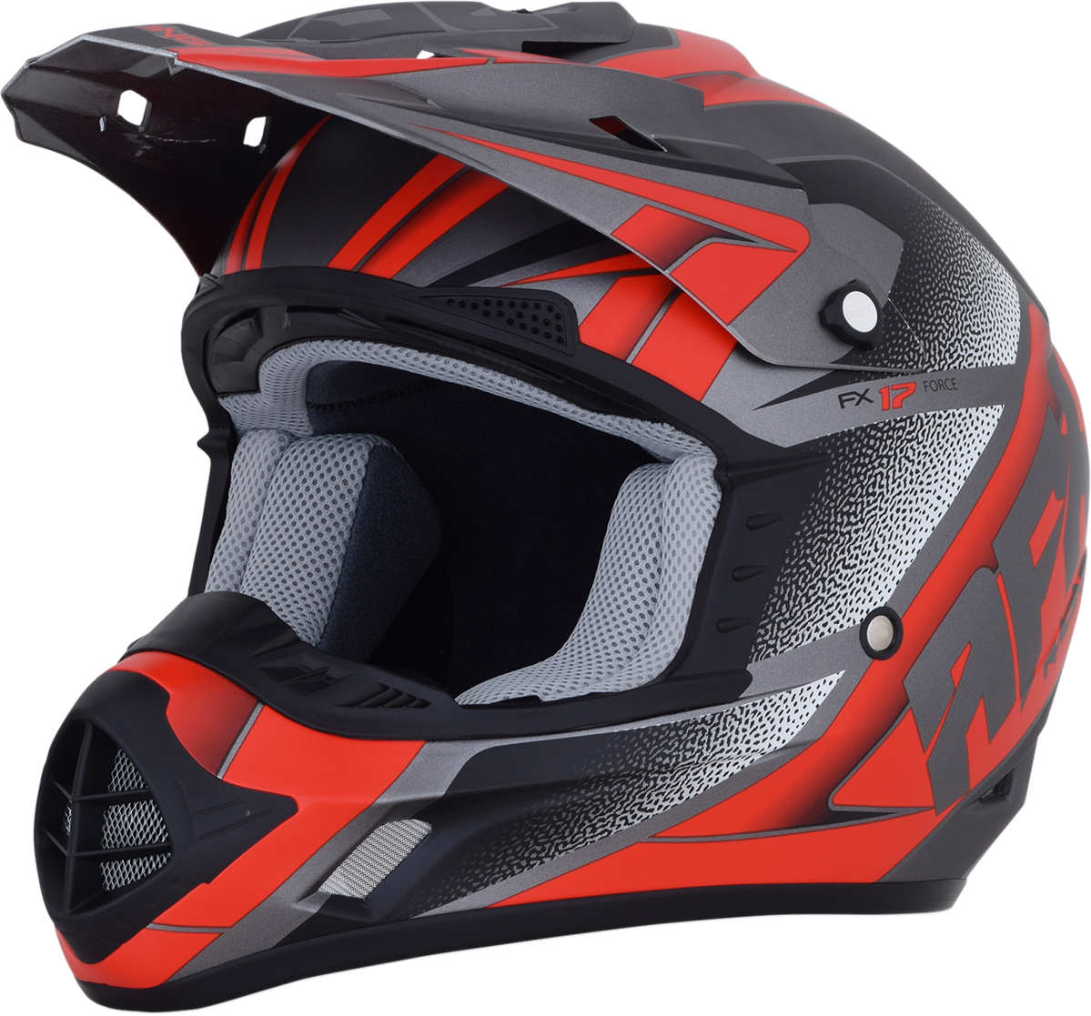 AFX FX-17 Helmet - Force - Frost Gray/Red - XL 0110-5206