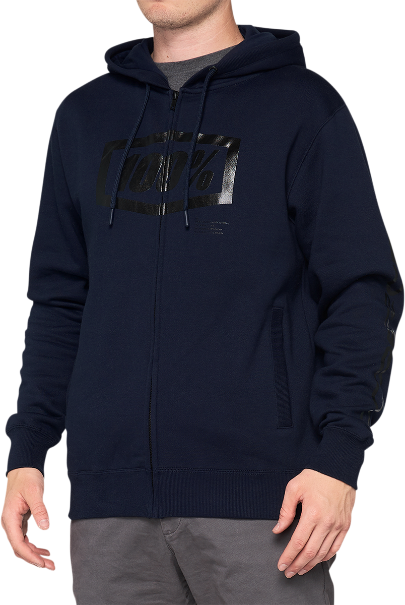 100% Syndicate Fleece Zip-Up Hoodie - Navy/Black - Small 36017-402-10