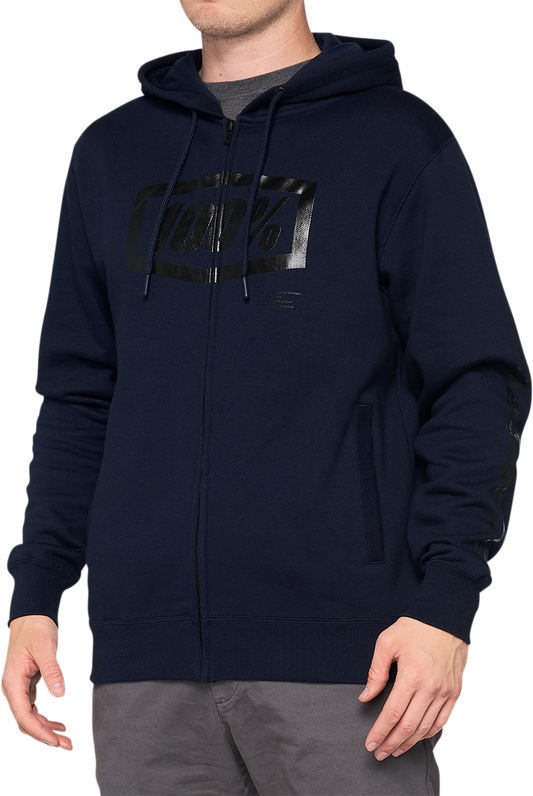 100% Syndicate Fleece Zip-Up Hoodie - Navy/Black - Small 36017-402-10