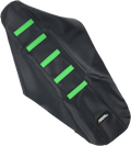 MOOSE RACING Ribbed Seat Cover - Black Cover/Green Ribs - Kawasaki KXF25006-334RT