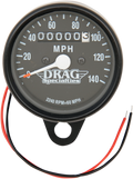DRAG SPECIALTIES 2.4" MPH Mini LED Mechanical Speedometer/Indicators - Black Housing - Black Face - 2240:60 21-6809BDS1