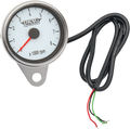 DRAG SPECIALTIES Mini Electronic Tachometer - Polished - Backlit LED White Face - 2.4" 21-6894DSW