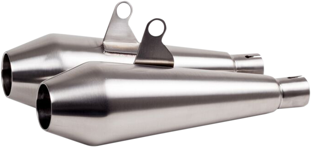 BRITISH CUSTOMS Shorty Predator Pro™ Mufflers - Brushed Triumph Street Twin 900 BC902-112-BR