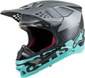 ALPINESTARS Supertech M8 Helmet - Radium - MIPS - Black Matte/Mid Gray/Teal - 2XL 8301519-1306-2X