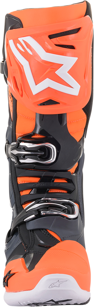 ALPINESTARS Tech 10 Boots Cool Grey/Orange Fluo Sz 08 2010020-9040-8