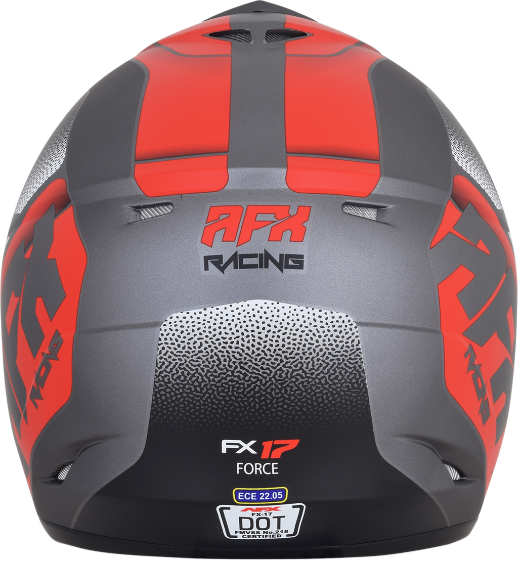 AFX FX-17 Helmet - Force - Frost Gray/Red - XS 0110-5202