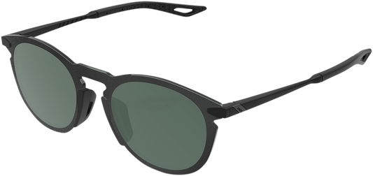 100% Legere Sunglasses - Round - Matte Black - Gray Green 61040-019-74