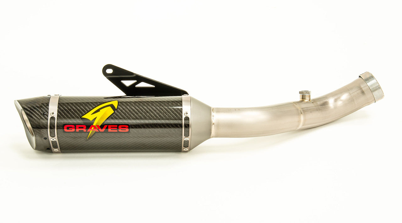 Graves Slip-ON cat eliminator carbon exhaust system RSV4 (FACTORY ONLY) 2019-2020 / Tuono Factory V4 2020   EXA-19RSV4-CETC