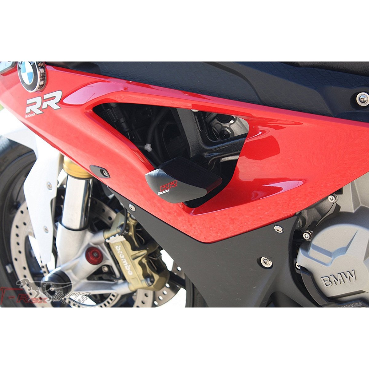 T-rex 2013 - 2014 BMW S1000RR HP4 No Cut Frame Front & Rear Axle Sliders Case Covers Spools