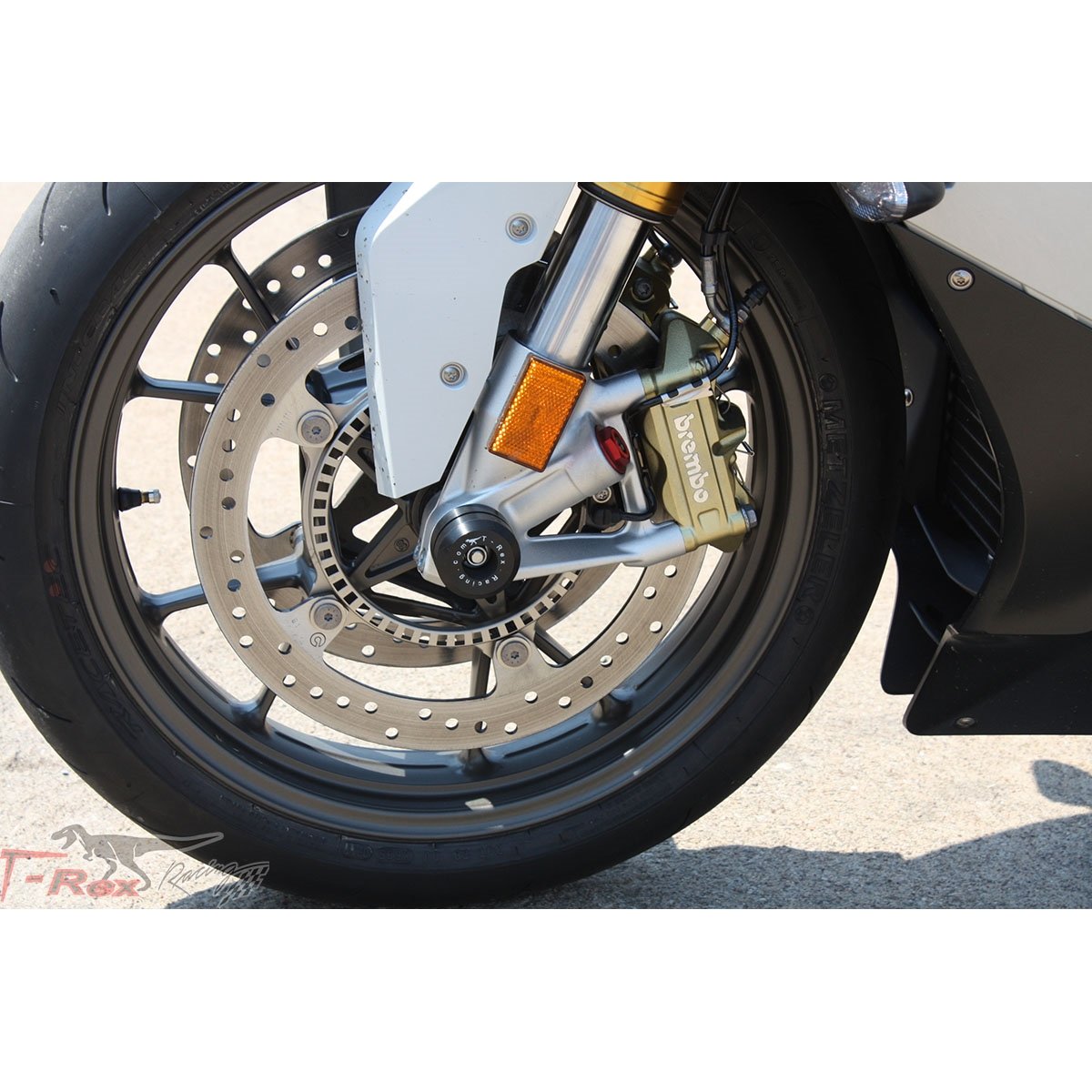 T-rex 2013 - 2014 BMW S1000RR HP4 No Cut Frame Front & Rear Axle Sliders Case Covers Spools
