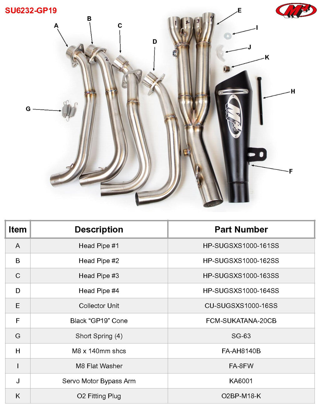 M4 Exhaust Full System GP Black 2016-2023 GSX-S 1000/1000F SU9222-GP